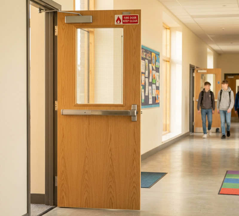 School fire door in Bristol